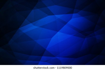 Dark BLUE vector abstract polygonal background. Creative illustration in halftone style with triangles. A new texture for your web site.