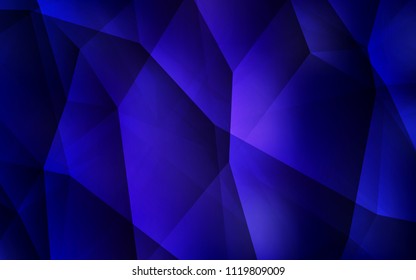 Dark BLUE vector abstract polygonal background. Creative illustration in halftone style with triangles. Pattern for a brand book's backdrop.