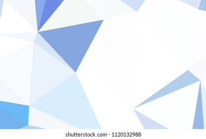 Dark BLUE vector abstract polygonal template. Shining polygonal illustration, which consist of triangles. Triangular pattern for your design.