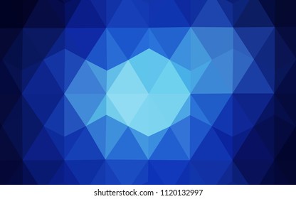 Dark BLUE vector abstract polygonal pattern. Creative geometric illustration in Origami style with gradient. Triangular pattern for your design.
