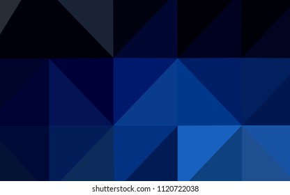 Dark BLUE vector abstract polygonal template. Polygonal abstract illustration with gradient. The best triangular design for your business.