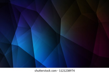 Dark BLUE vector abstract polygonal pattern. Shining polygonal illustration, which consist of triangles. Pattern for a brand book's backdrop.