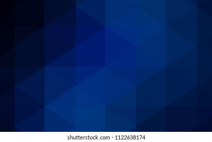 Dark BLUE vector abstract polygonal background. Shining colored illustration in a new style. Triangular pattern for your business design.