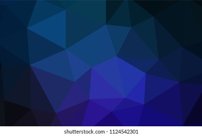 Dark BLUE vector abstract polygonal background. Polygonal abstract illustration with gradient. Best triangular design for your business.