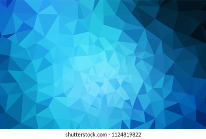 Dark BLUE vector abstract polygonal background. Glitter abstract illustration with an elegant triangles. A completely new design for your leaflet.