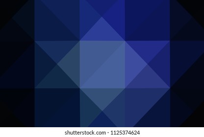 Dark BLUE vector abstract polygonal pattern. Shining polygonal illustration, which consist of triangles. A completely new template for your business design.