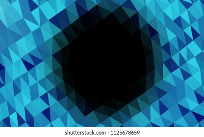 Dark BLUE vector abstract polygonal cover. Geometric illustration in Origami style with gradient.  The textured pattern can be used for background.