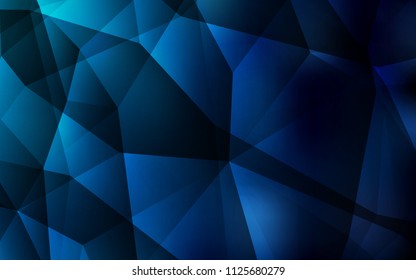 Dark BLUE vector abstract polygonal background. Creative illustration in halftone style with triangles. Pattern for a brand book's backdrop.