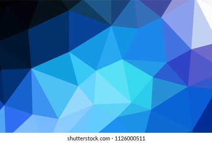 Dark BLUE vector abstract polygonal template. Glitter abstract illustration with an elegant triangles. Pattern for a brand book's backdrop.
