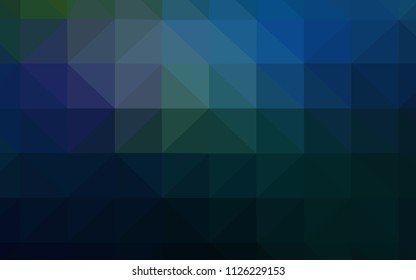 Dark BLUE vector abstract polygonal pattern. Geometric illustration in Origami style with gradient.  A completely new design for your leaflet.