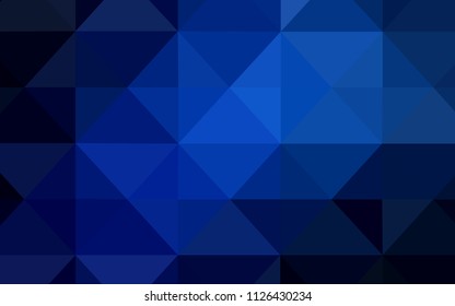 Dark BLUE vector abstract polygonal pattern. Triangular geometric sample with gradient.  New template for your brand book.