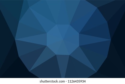 Dark BLUE vector abstract polygonal pattern with a gem in a centre. Polygonal illustration, which consists of triangles. A completely new design for your leaflet.