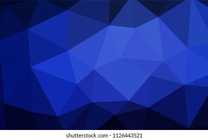 Dark BLUE vector abstract polygonal template. Creative geometric illustration in Origami style with gradient. Brand new design for your business.