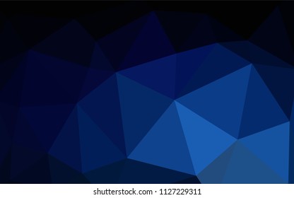 Dark BLUE vector abstract polygonal background. Triangular geometric sample with gradient.  Completely new template for your banner.