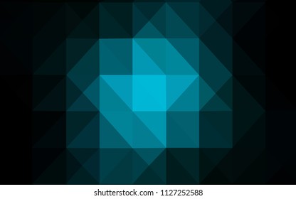 Dark BLUE vector abstract polygonal pattern. Glitter abstract illustration with an elegant triangles. Polygonal design for your web site.