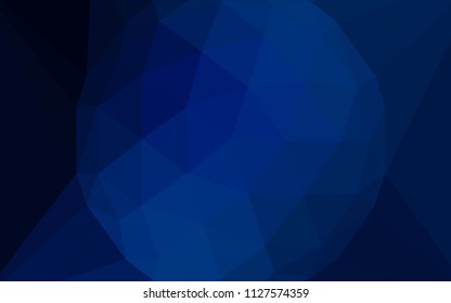 Dark BLUE vector abstract polygonal pattern with a gem in a centre. Polygonal illustration, which consists of triangles. A completely new design for your leaflet.