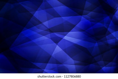 Dark BLUE vector abstract polygonal template. A completely new color illustration in a polygonal style. Brand new design for your business.