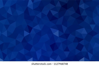 Dark BLUE vector abstract polygonal pattern. Modern abstract illustration with triangles. Completely new template for your banner.