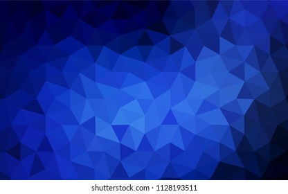 Dark BLUE vector abstract polygonal pattern. Creative illustration in halftone style with triangles. New template for your brand book.