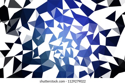 Dark BLUE vector abstract polygonal background. Creative illustration in halftone style with triangles. Brand new style for your business design.