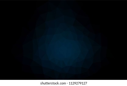 Dark BLUE vector abstract polygonal template. Geometric illustration in Origami style with gradient.  A completely new design for your leaflet.