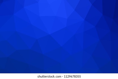 Dark BLUE vector abstract polygonal pattern. Triangular geometric sample with gradient.  Completely new template for your banner.