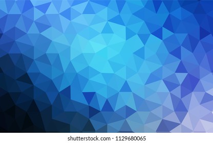 Dark BLUE vector abstract polygonal pattern. Triangular geometric sample with gradient.  Triangular pattern for your design.