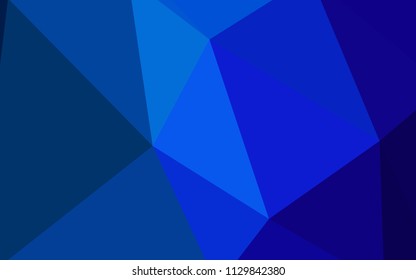 Dark BLUE vector abstract polygonal background. Geometric illustration in Origami style with gradient.  Completely new template for your banner.