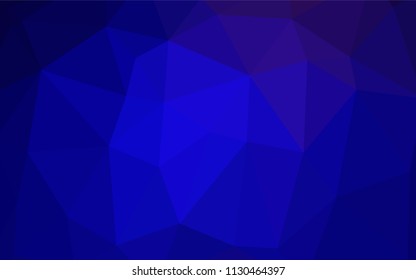 Dark BLUE vector abstract polygonal background. Triangular geometric sample with gradient.  A completely new template for your business design.