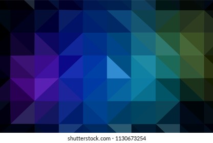 Dark BLUE vector abstract polygonal background. Geometric illustration in Origami style with gradient.  Triangular pattern for your design.