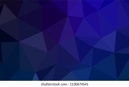 Dark BLUE vector abstract polygonal template. Modern abstract illustration with triangles. Brand new style for your business design.