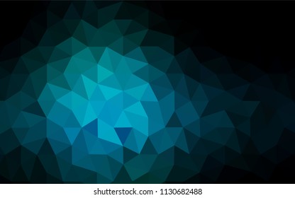 Dark BLUE vector abstract polygonal template. Elegant bright polygonal illustration with gradient. A completely new design for your leaflet.