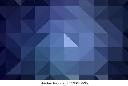 Dark BLUE vector abstract polygonal background. Creative illustration in halftone style with triangles. Pattern for a brand book's backdrop.