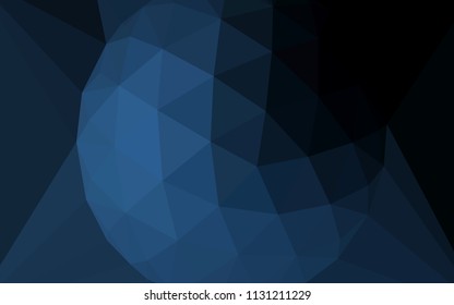 Dark BLUE vector abstract polygonal pattern with a gem in a centre. Colorful illustration in a polygonal style. New template for your brand book.