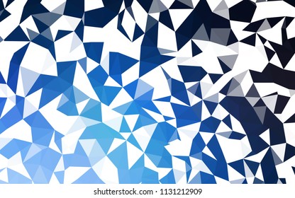 Dark BLUE vector abstract polygonal template. Glitter abstract illustration with an elegant triangles. Template for cell phone's backgrounds.