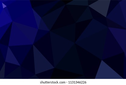 Dark BLUE vector abstract polygonal pattern. A sample with polygonal shapes. Polygonal design for your web site.