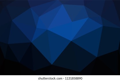 Dark BLUE vector abstract polygonal template. Creative geometric illustration in Origami style with gradient. Polygonal design for your web site.