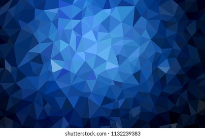 Dark BLUE vector abstract polygonal background. Creative illustration in halftone style with triangles. Brand new style for your business design.