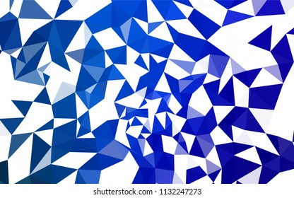 Dark BLUE vector abstract polygonal template. Shining polygonal illustration, which consist of triangles. Textured pattern for your backgrounds.