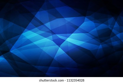 Dark BLUE vector abstract polygonal template. Modern abstract illustration with triangles. Brand new design for your business.