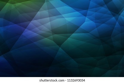 Dark BLUE vector abstract polygonal template. Glitter abstract illustration with an elegant triangles. A new texture for your web site.
