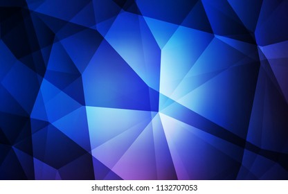 Dark BLUE vector abstract polygonal template. A completely new color illustration in a polygonal style. Completely new template for your banner.
