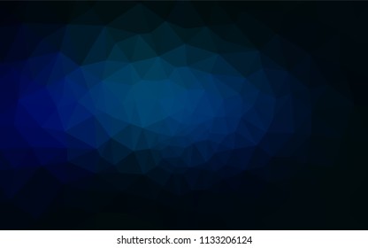 Dark BLUE vector abstract polygonal template. Shining colorful illustration with triangles. Polygonal design for your web site.