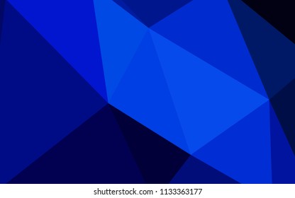 Dark BLUE vector abstract polygonal background. A sample with polygonal shapes. Completely new template for your banner.