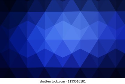 Dark BLUE vector abstract polygonal background. Glitter abstract illustration with an elegant triangles. New template for your brand book.