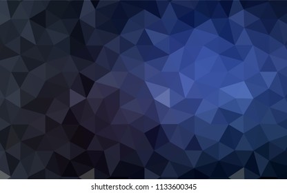 Dark BLUE vector abstract polygonal pattern. Glitter abstract illustration with an elegant triangles. Completely new template for your banner.
