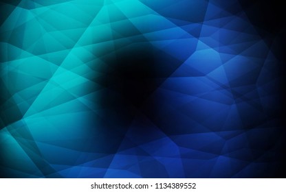 Dark BLUE vector abstract polygonal background. Triangular geometric sample with gradient.  Polygonal design for your web site.