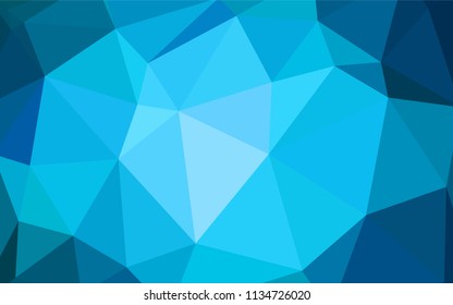 Dark BLUE vector abstract polygonal template. Glitter abstract illustration with an elegant triangles. Pattern for a brand book's backdrop.