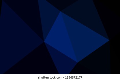 Dark BLUE vector abstract polygonal pattern. Colorful illustration in abstract style with triangles. Best triangular design for your business.