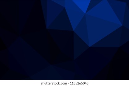 Dark BLUE vector abstract polygonal template. Polygonal abstract illustration with gradient. Triangular pattern for your design.